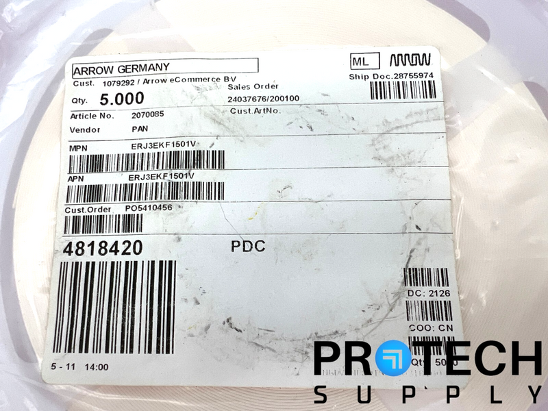 Load image into Gallery viewer, (5000/Pk) Panasonic ERJ-3EKF1501V Chip Resistor 1.5 kOhms NEW with WARRANTY
