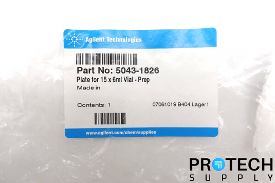 Agilent 5043-1826 Low Profile Vial Plate for 15 x 6 mL Vials NEW with WARRANTY
