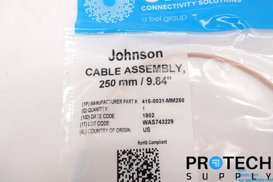 Johnson  415-0031-MM250 Cable Assembly 250mm / 9.84