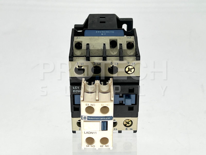 Load image into Gallery viewer, Telemecanique LC1 D25004 Contactor + LADN11 Auxiliary Contact Block w/ WARRANTY
