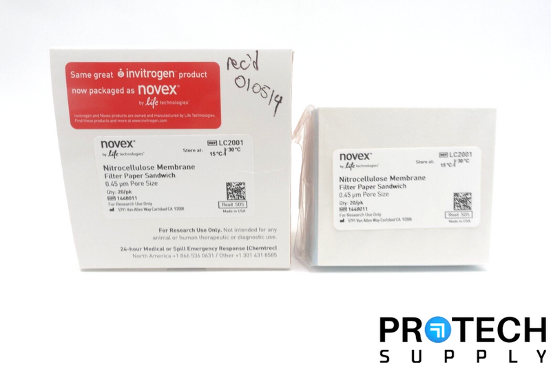 Load image into Gallery viewer, 20/Pk INVITROGEN LC2001 Nitrocellulose/Filter Paper Sandwich 0.45μm NEW
