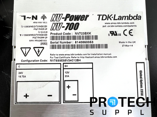 TDK-Lambda NV723BXK Power Supply NV-700 440Hz 24V 18.75A with WARRANTY