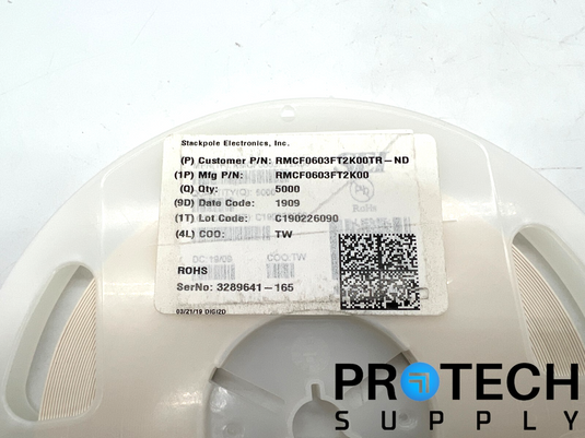 5000/Pk Stackpole Electronics RMCF0603FT2K00 Chip Resistor 10W NEW
