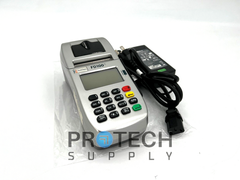 Load image into Gallery viewer, First Data FD100ti Credit Card Terminal + Power Adapter &amp; Cable with WARRANTY
