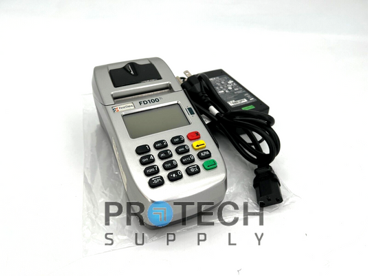 First Data FD100ti Credit Card Terminal + Power Adapter & Cable with WARRANTY