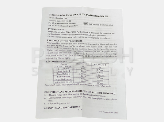 BioFlux BSC86L1E-T DNA / RNA Extraction / Purificatoin Kit III