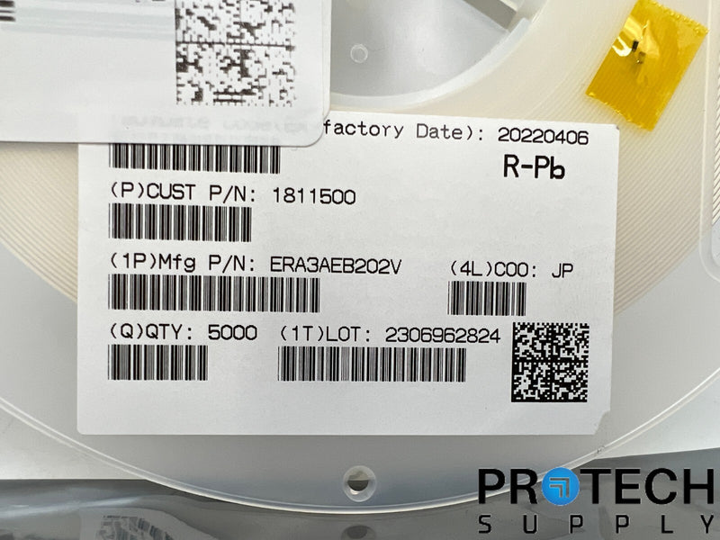 Load image into Gallery viewer, 5000/Pk Panasonic Electronic Chip Resistor ERA3AEB202V NEW with WARRANTY
