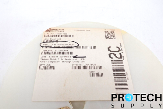 (Qty 225) Vishay 71-CRCW1206220RJNEAH Thick Film Resistors Roll NEW w/ WARRANTY