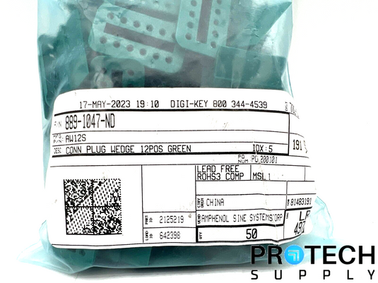 46/Pk Amphenol Green Connector Pug Wedge for Socket 889-1022-ND