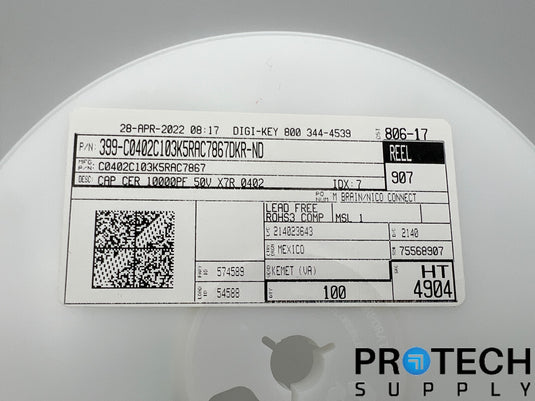 Kemet Ceramic Capacitor C0402C103K5RAC7867 with WARRANTY