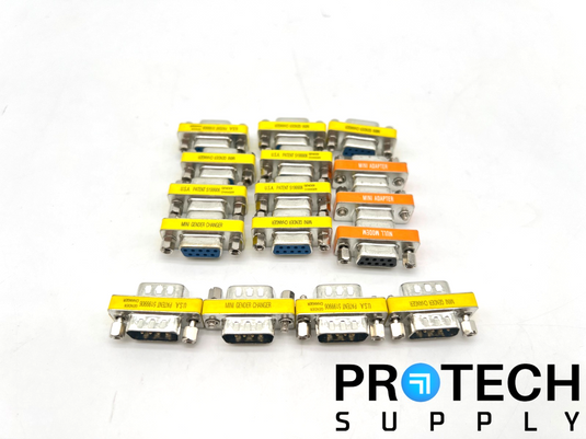 (Lot of 16) Mini Gender Changer DB9 Male / Female with WARRANTY
