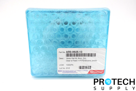 (200/Box) Phenomenex Verex Vial Kit 9mm 2mL w/ Caps AR0-9925-13 NEW w/ WARRANTY