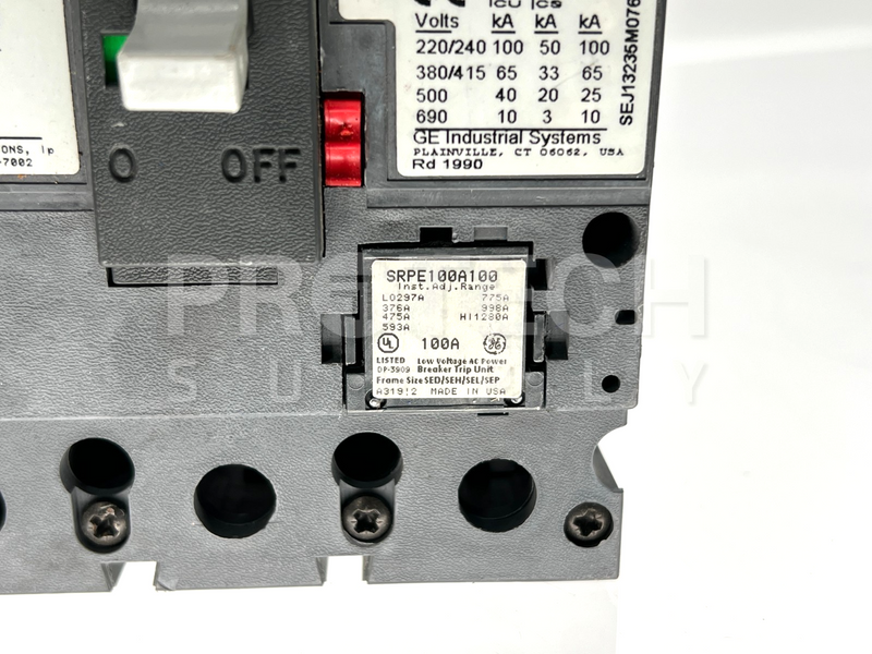 Load image into Gallery viewer, General Electric SELA36AT0100 3 Pole 600V Circuit Breaker with WARRANTY
