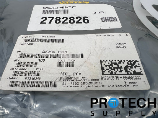 (100/Pk) Vishay General Semiconductor SMCJ51A-E3/57T Diode NEW w/ WARRANTY