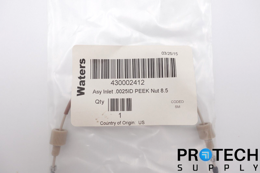 Waters 430002412 Inlet ASSY .0025ID Peek Nut 8.5 NEW with WARRANTY
