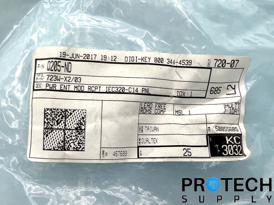 19/Pk Qualtek Power Entry Connector Receptacle Q205-ND with WARRANTY