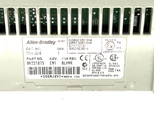 Allen-Bradley 1794-OB16 Flex I/O Digital Output Module 96221875 C01 w/ WARRANTY
