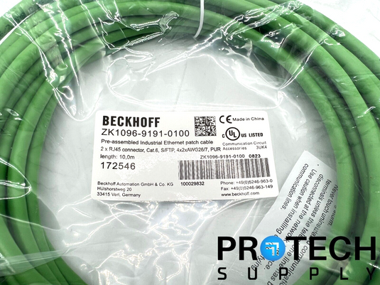 Beckhoff ZK1096-9191-0100 Ethernet Patch Cable NEW with WARRANTY
