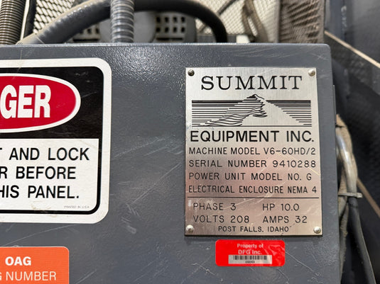Summit Equipment V6-60HD/2 Vertical Downstroke Baler