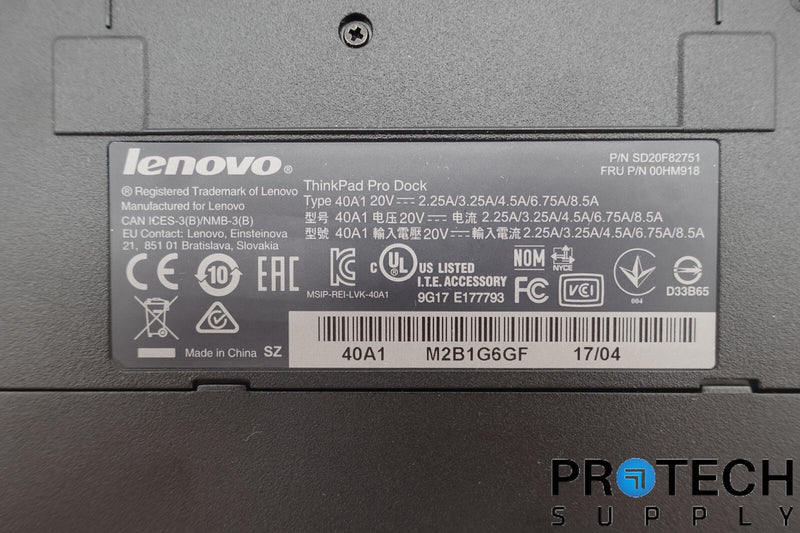 Load image into Gallery viewer, Lenovo ThinkPad Pro Docking Station 40A1 SD20F82751 with Key with WARRANTY
