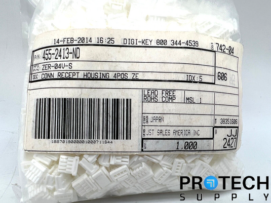 1000/Pk JST Sales America 4 Rectangular Connectors 455-2413-ND NEW