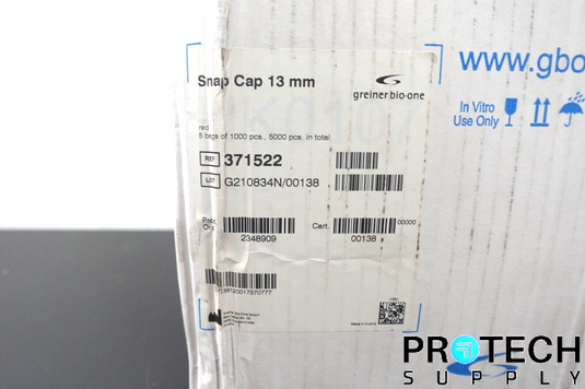 (5000/Box) Greiner Bio-One 371522 Red Test Tube Snap Caps 13mm NEW with WARRANTY