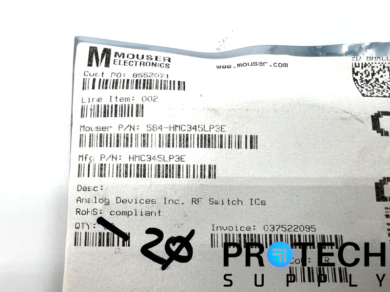 Load image into Gallery viewer, (55/Pk) Analog Devices HMC345LP3E 16-Pin RF Switch 8GHz 50Ohm NEW with WARRANTY
