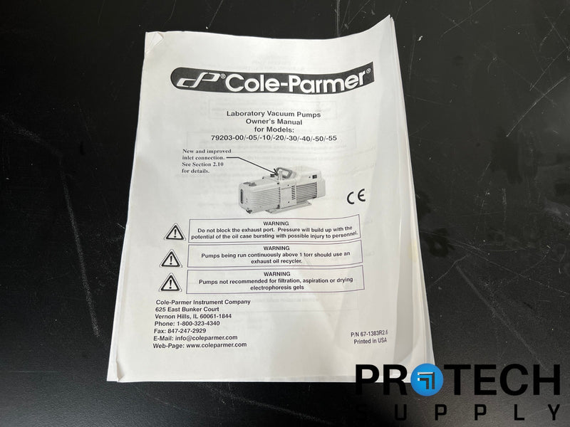 Load image into Gallery viewer, Cole Parmer 79203 Vacuum Pump Bluffton Motor NEW with WARRANTY

