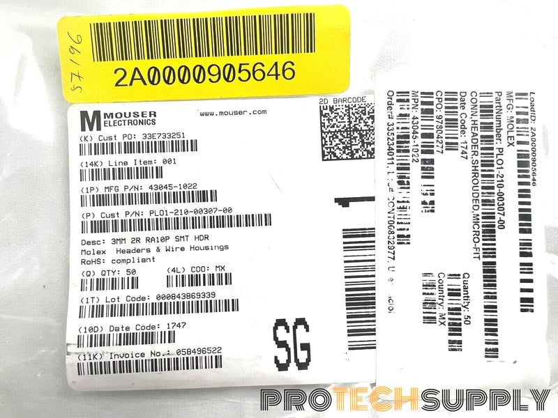 Load image into Gallery viewer, (Box of 50 Pc) Molex 43045-1022 Wire to Board HDR 10 Hole 3mm Solder w/ WARRANTY
