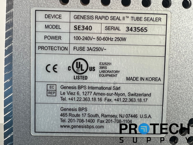 Load image into Gallery viewer, GENESIS Rapid Seal II SE340 Tube Sealer + Power Cable with WARRANTY
