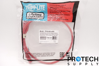 Tripp Lite P018-003-ARD 3ft Power Extension Cord Cable NEW with WARRANTY