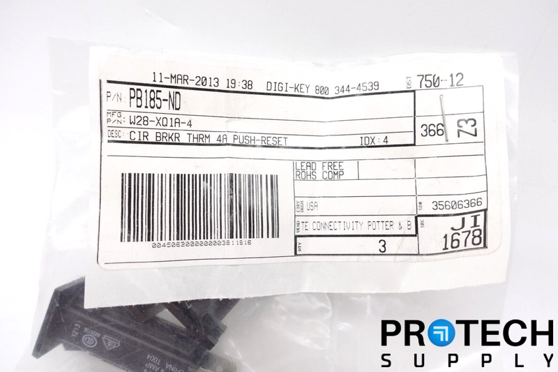 Load image into Gallery viewer, Connectivity W28-XQ1A-4 Circuit Breaker Thermal 4A Push-Reset NEW w/ WARRANTY
