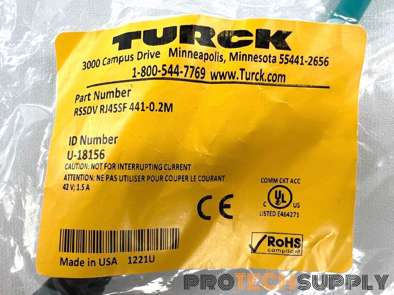 Load image into Gallery viewer, NEW Turck RSSDV RJ45SF 441-0.2M 0.2 Meter Cable with WARRANTY
