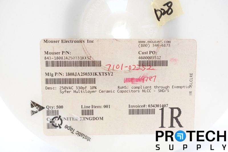 Load image into Gallery viewer, Mouser Electronics 1808JA250331KXTSY2 Multilayer Ceramic Capacitors w/ WARRANTY
