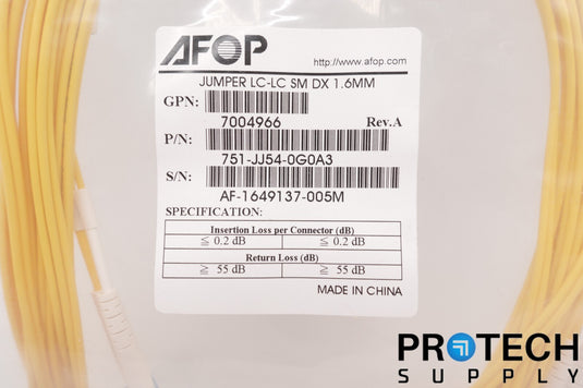 AFOP 7004966 Jumper LC to LC 1.6mm Single Mode NEW with WARRANTY