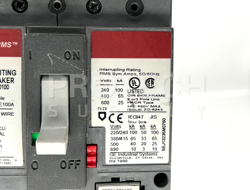 Load image into Gallery viewer, General Electric SELA36AT0100 3 Pole 600V Circuit Breaker with WARRANTY
