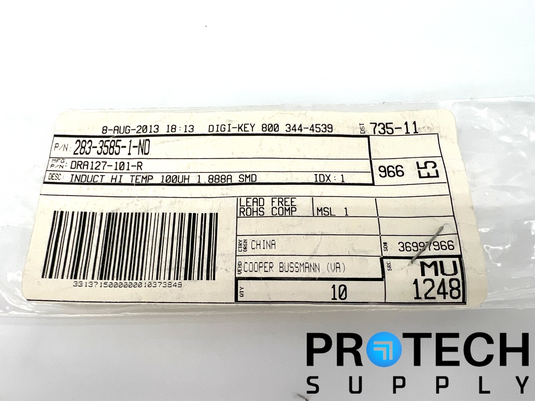 (8/Pk) Electronics Division DRA127-101-R Shielded Inducto 100µH NEW w/ WARRANTY