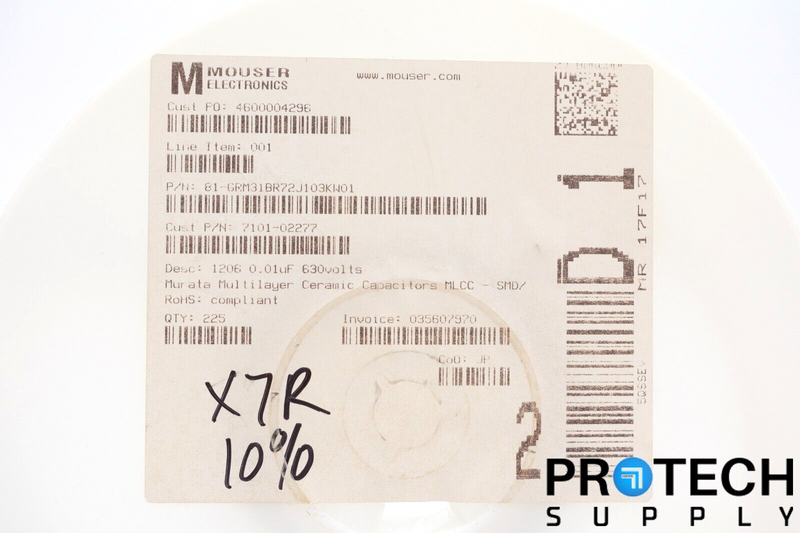 Load image into Gallery viewer, Mouser Electronics 81-GRM31BR72J103KW01 Ceramic Capacitors w/ WARRANTY
