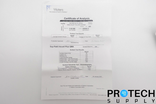 (50/Box) Waters WAT043460 Sep-Pak Vac RC (100mg) QMA Cartridge NEW with WARRANTY
