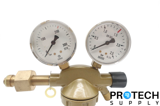 GCE Pressure Reducer 200Bar for Argon w/ Pressure Gauge & Flow Meter w/ WARRANTY