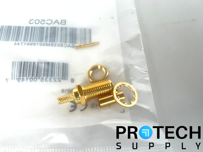 Load image into Gallery viewer, L-com BAC503 SMA Connector Plug 50Ohms Panel Mount Crimp NEW with WARRANTY
