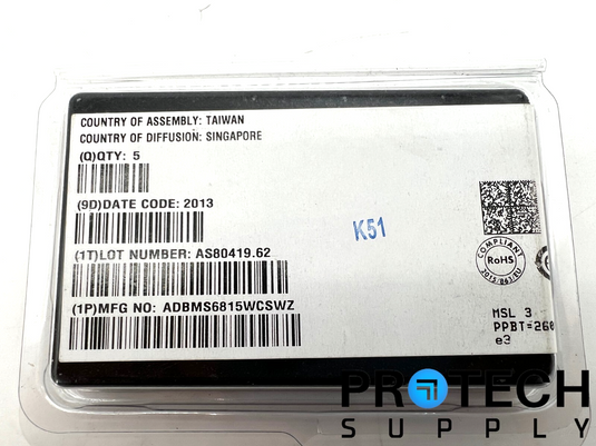(3/Pk) Analog Devices ADBMS6815WCSWZ 12-Channel Battery Monitor with WARRANTY