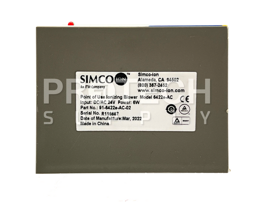 Simco Ion 6422e Ionizing Blower 24V with WARRANTY