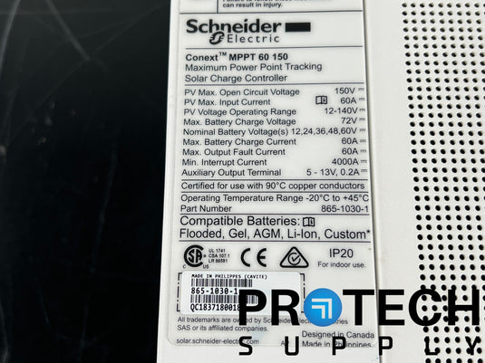Schneider Conext MPPT 60-Amp 150V Solar Charge Controller with WARRANTY