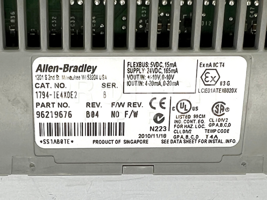 Allen-Bradley 1794-IE4XOE2 Flex I/O Analog Combo 96219676 with WARRANTY