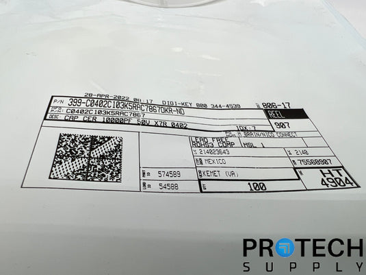 (Approx 70) Kemet Ceramic Capacitor 399-C0402C103K5RAC7867DKR-ND with WARRANTY