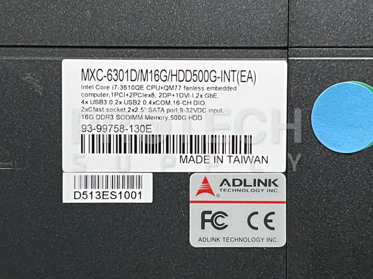 Adlink MXC-6301D Fanless Embedded Computer Intel Core i7-3610QE GUARANTEED