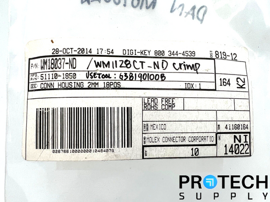 8/Pk Molex 18 Rectangular Connectors WM18037-ND with WARRANTY