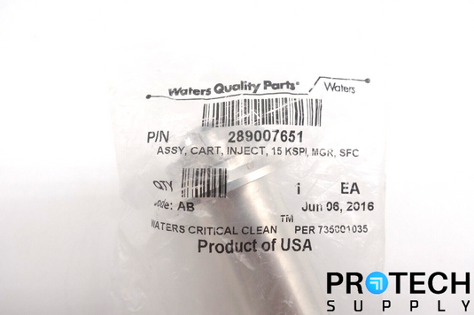 Waters 289007651 Assembly Cartridge Injection 15 KPSI MGR SFC NEW w/ WARRANTY