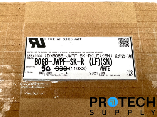 (50/Pk) JST Sales B06B-JWPF-SK-R Connector Header 6 Position NEW with WARRANTY